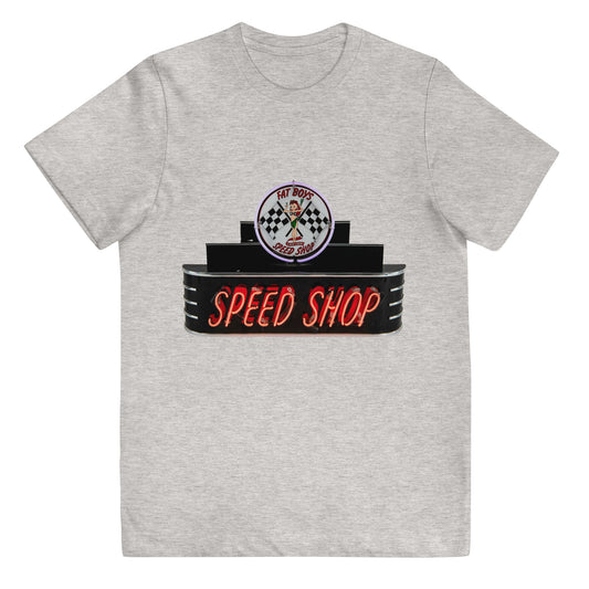 Vintage Neon Speed Shop Sign Youth jersey t-shirt