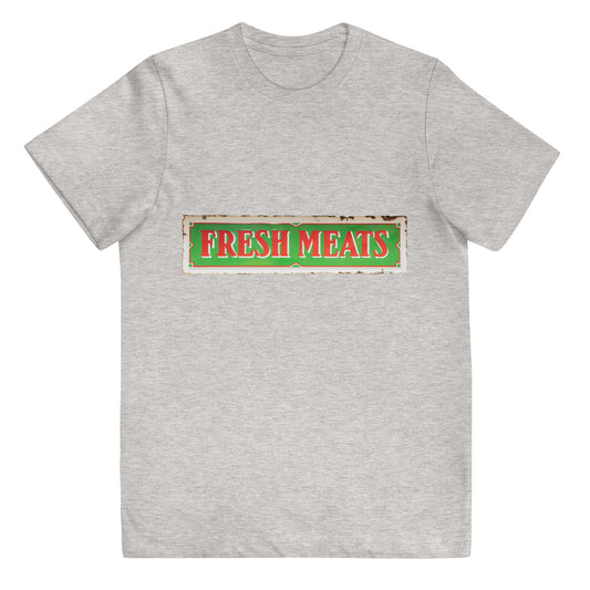 Vintage Fresh Meat Sign Porcelain Style Youth jersey t-shirt