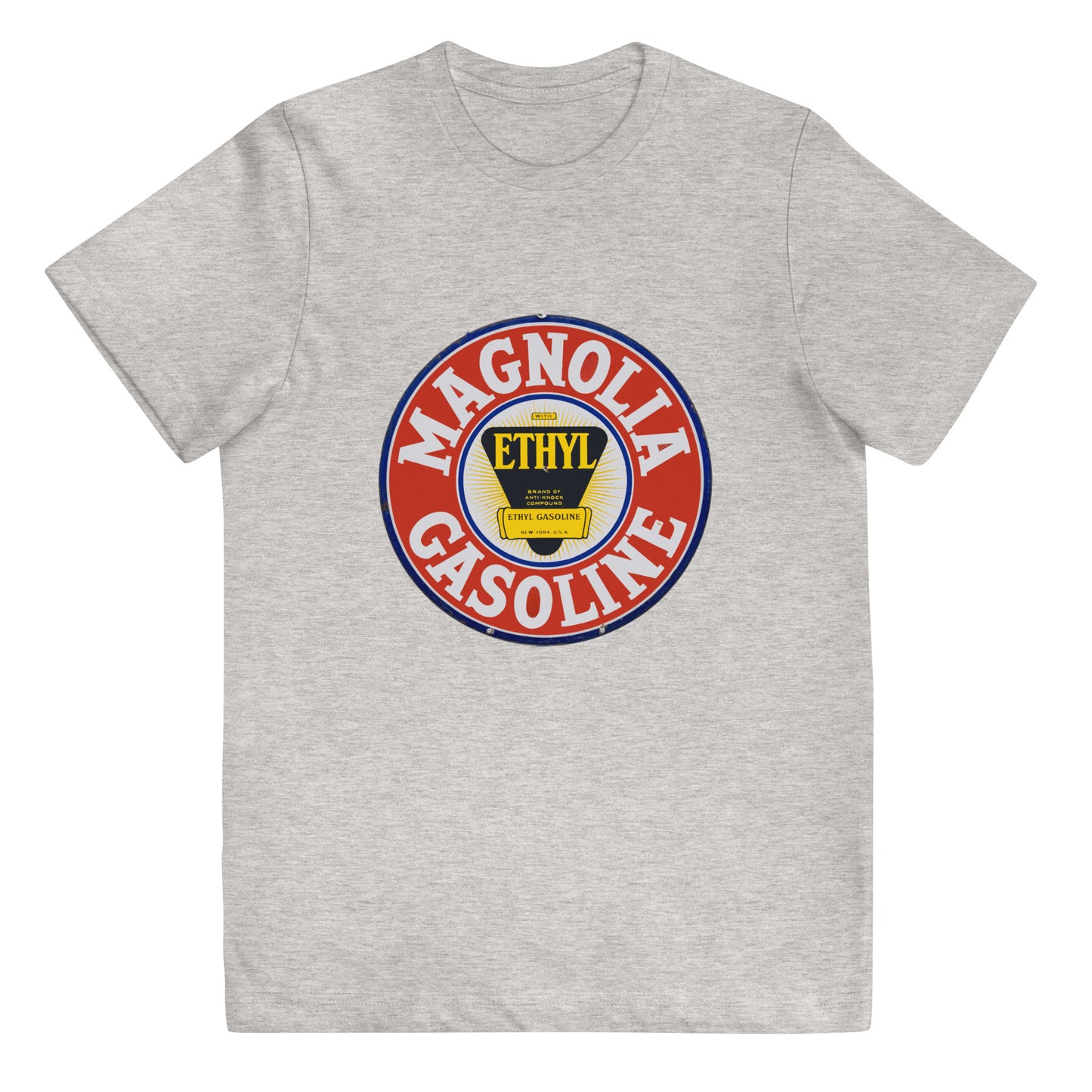 Retro Tin Gas Sign Magnolia Youth jersey t-shirt