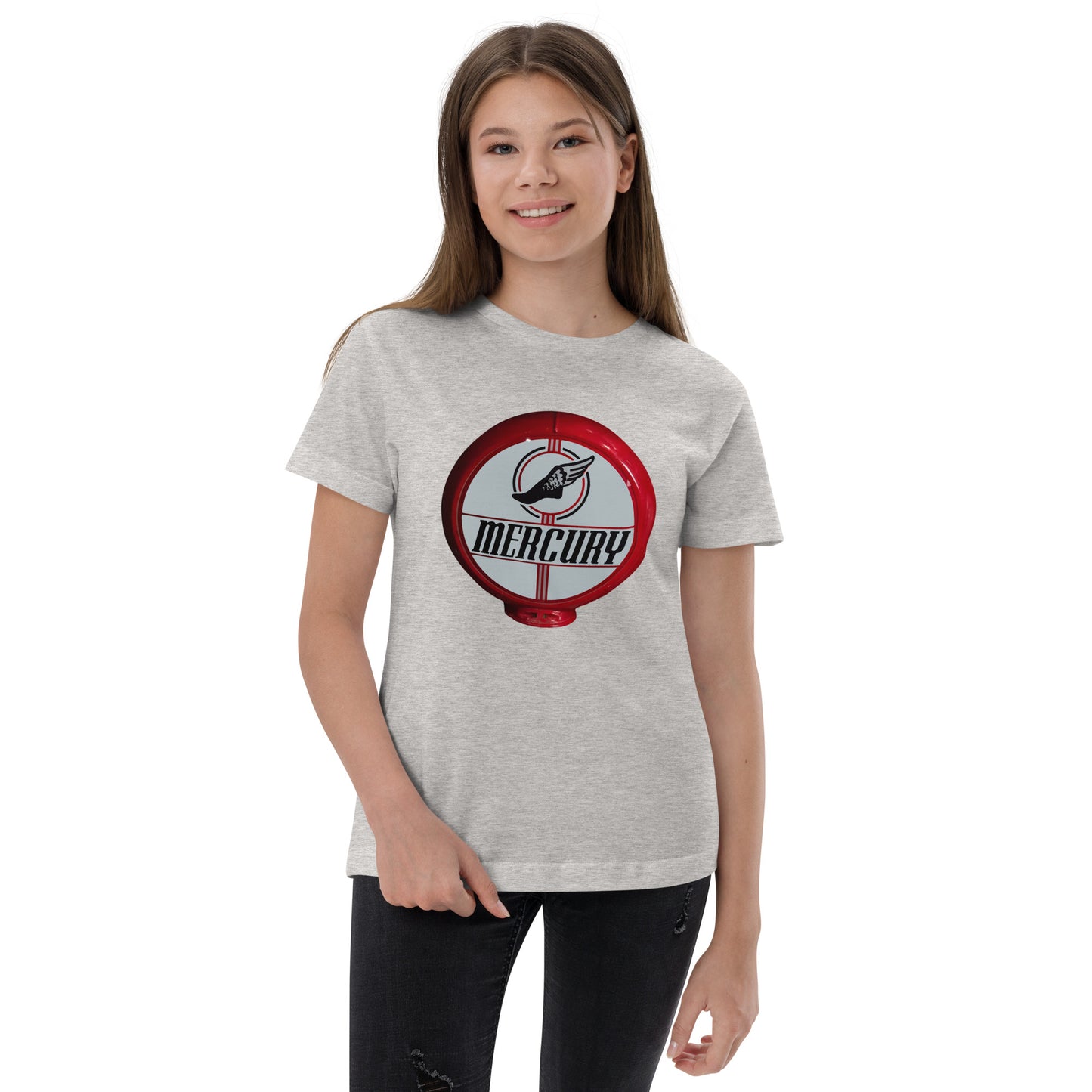 Retro Mercury Gas Globe Style Youth jersey t-shirt