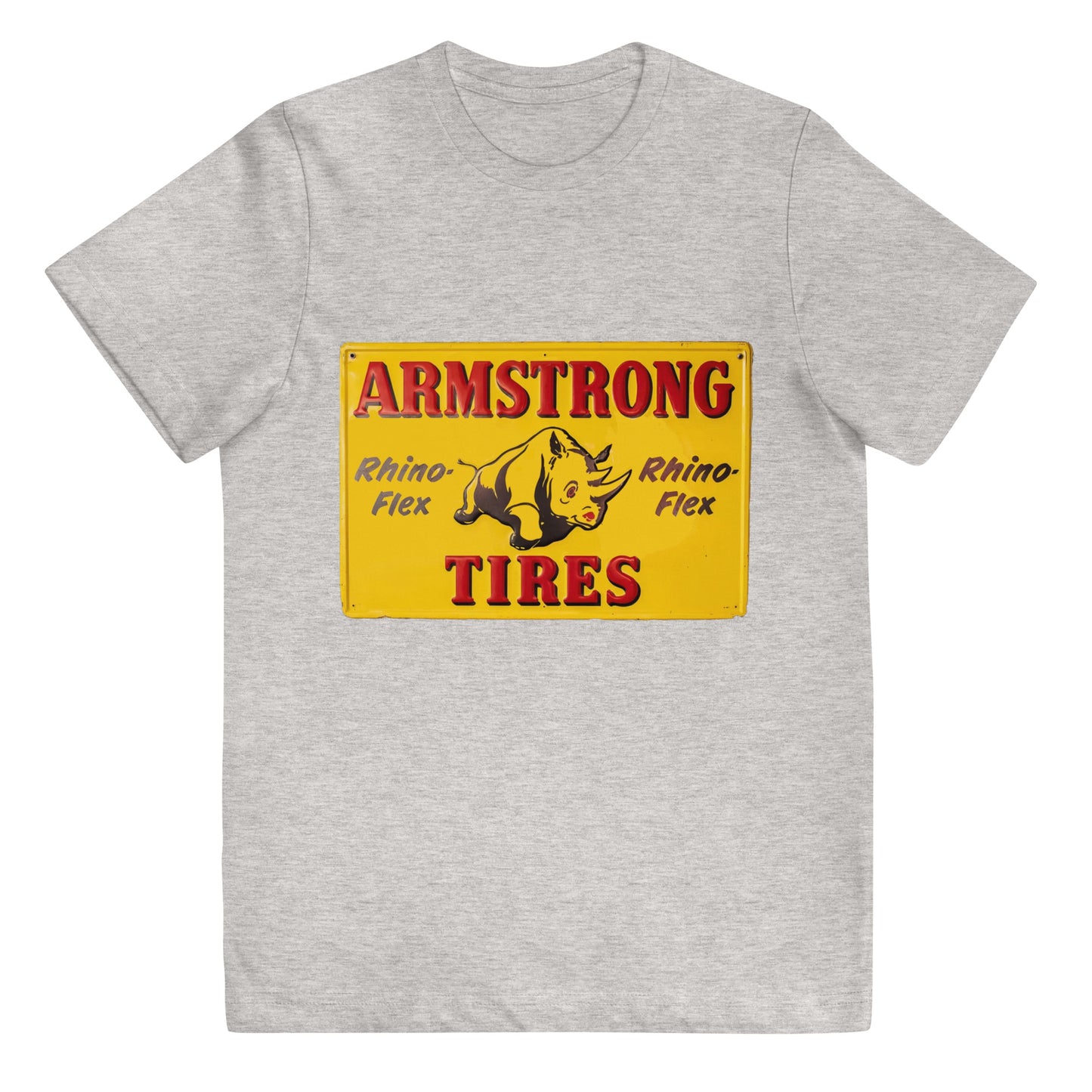 Retro Rhino Tire Sign Tin Style Youth jersey t-shirt