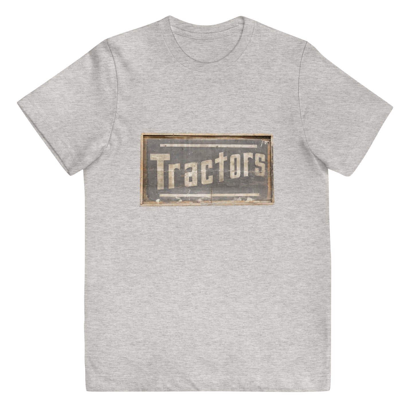 Retro Tractors Sign Wood Style Youth jersey t-shirt