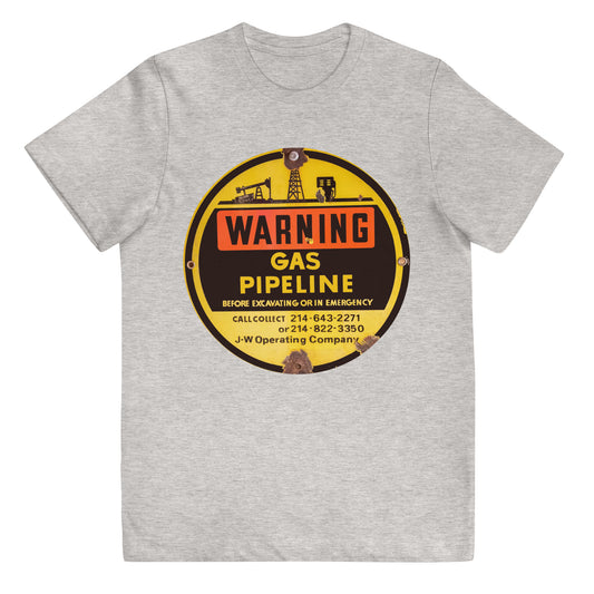 Retro Gas Warning Sign Tin Youth jersey t-shirt