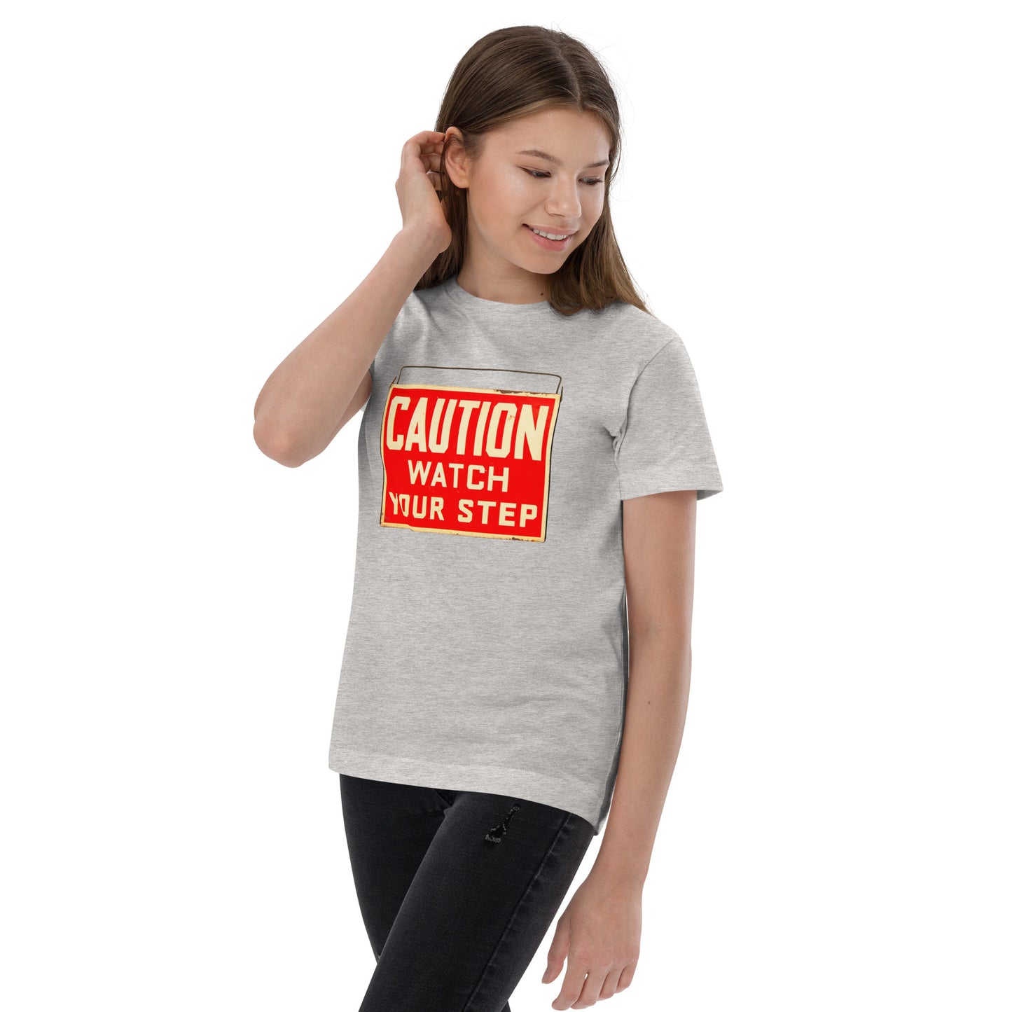 Vintage Wire Hung Caution Sign Youth jersey t-shirt