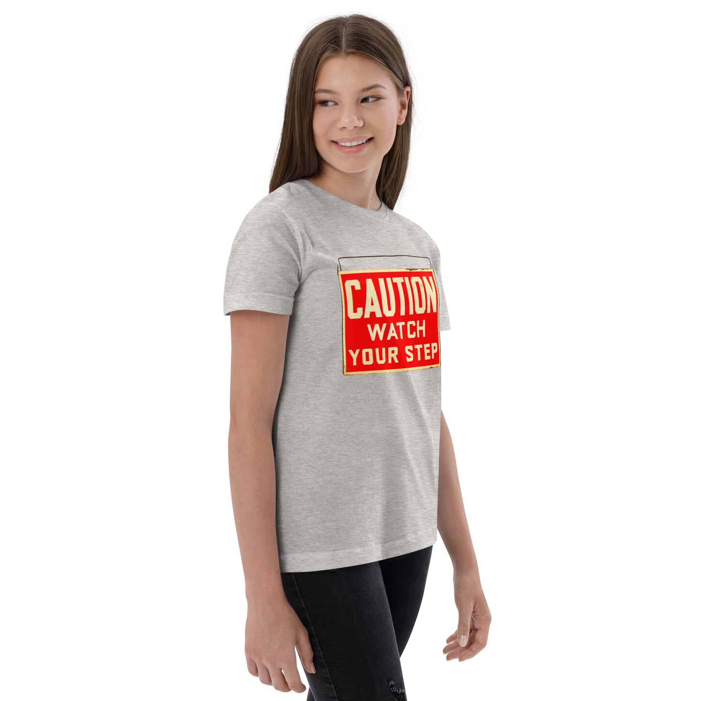 Vintage Wire Hung Caution Sign Youth jersey t-shirt