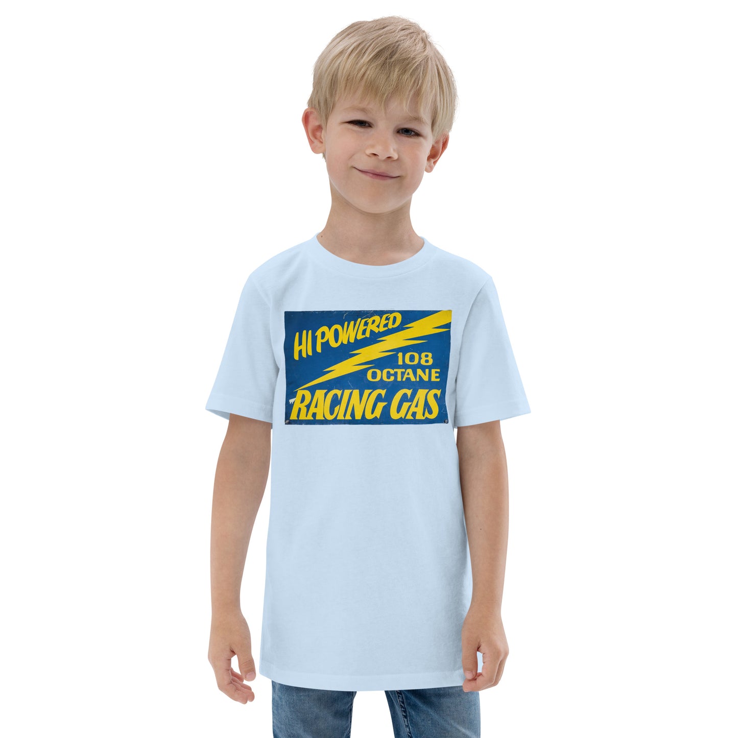 Vintage Racing Gas 108 Octane Porcelain Style Youth jersey t-shirt