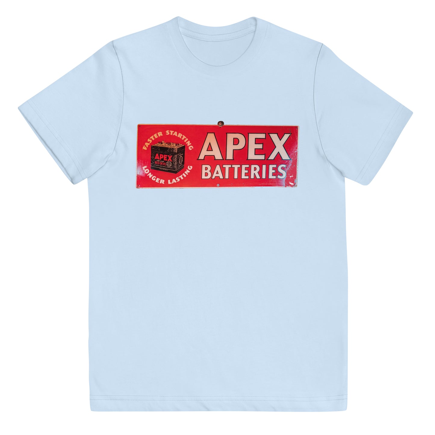 Apex Batteries Retro Tin Style Youth jersey t-shirt