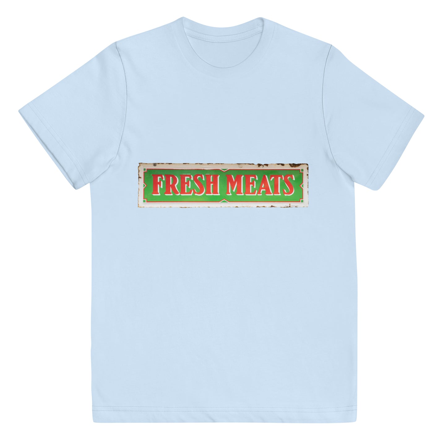 Vintage Fresh Meat Sign Porcelain Style Youth jersey t-shirt