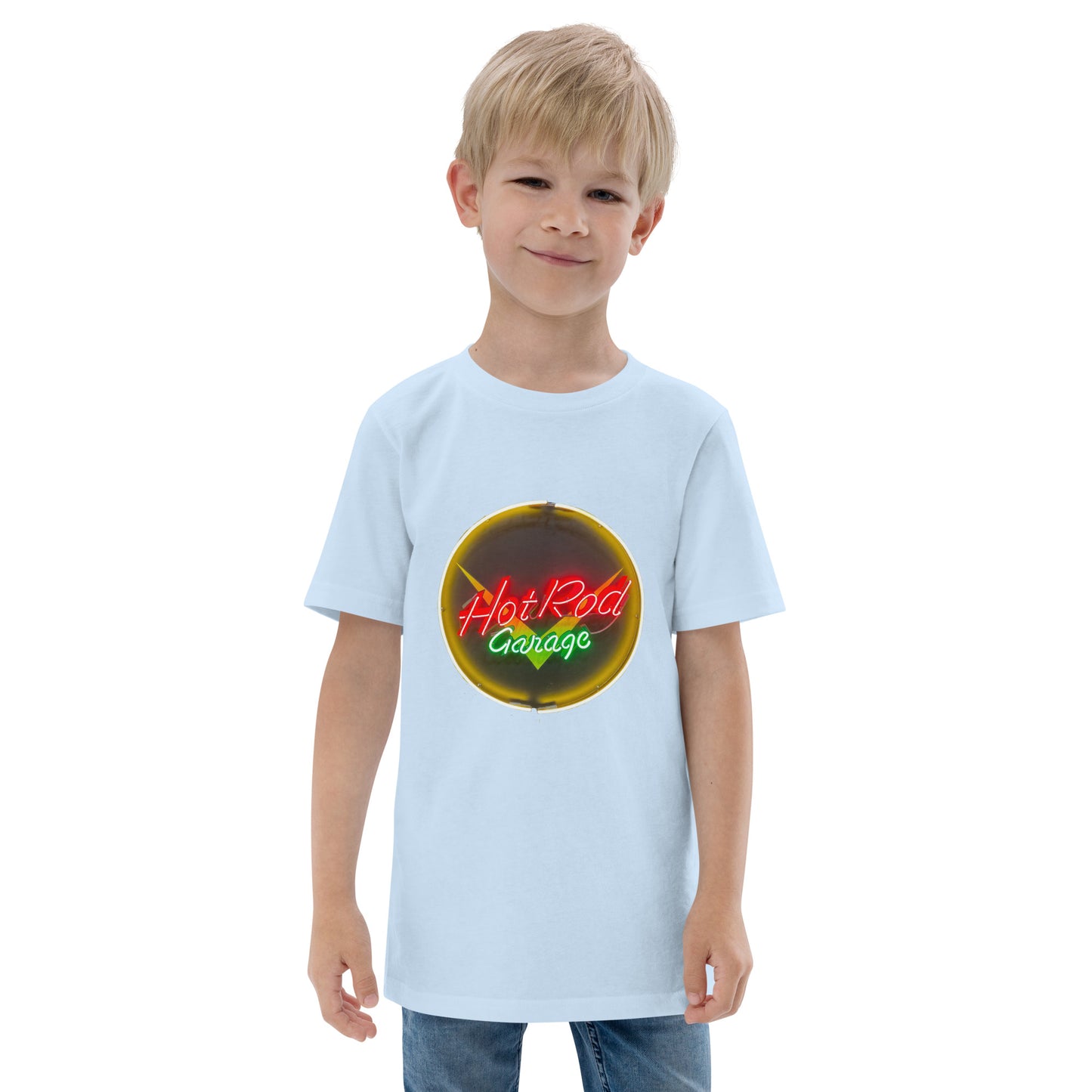 Hot Rod Garage Vintage Neon Sign Youth jersey t-shirt