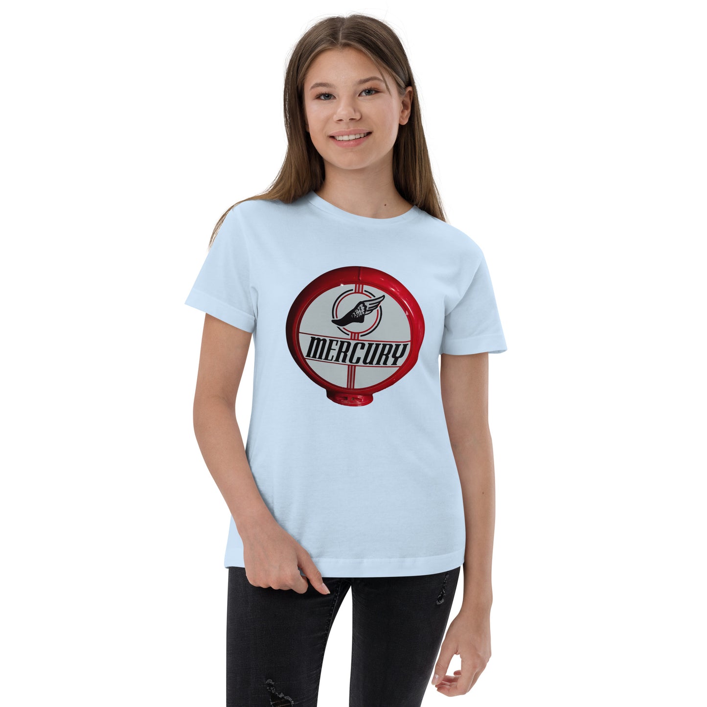 Retro Mercury Gas Globe Style Youth jersey t-shirt