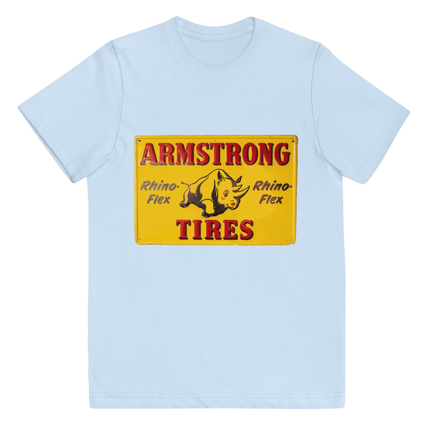 Retro Rhino Tire Sign Tin Style Youth jersey t-shirt