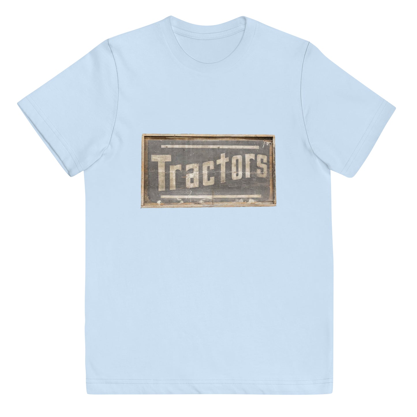 Retro Tractors Sign Wood Style Youth jersey t-shirt