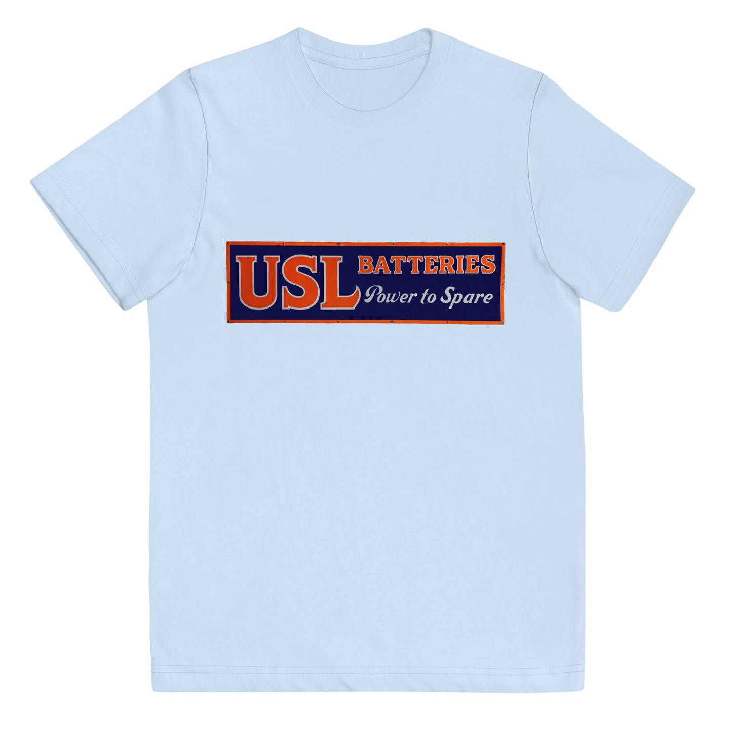 Retro USL Battery Tin Style Youth jersey t-shirt