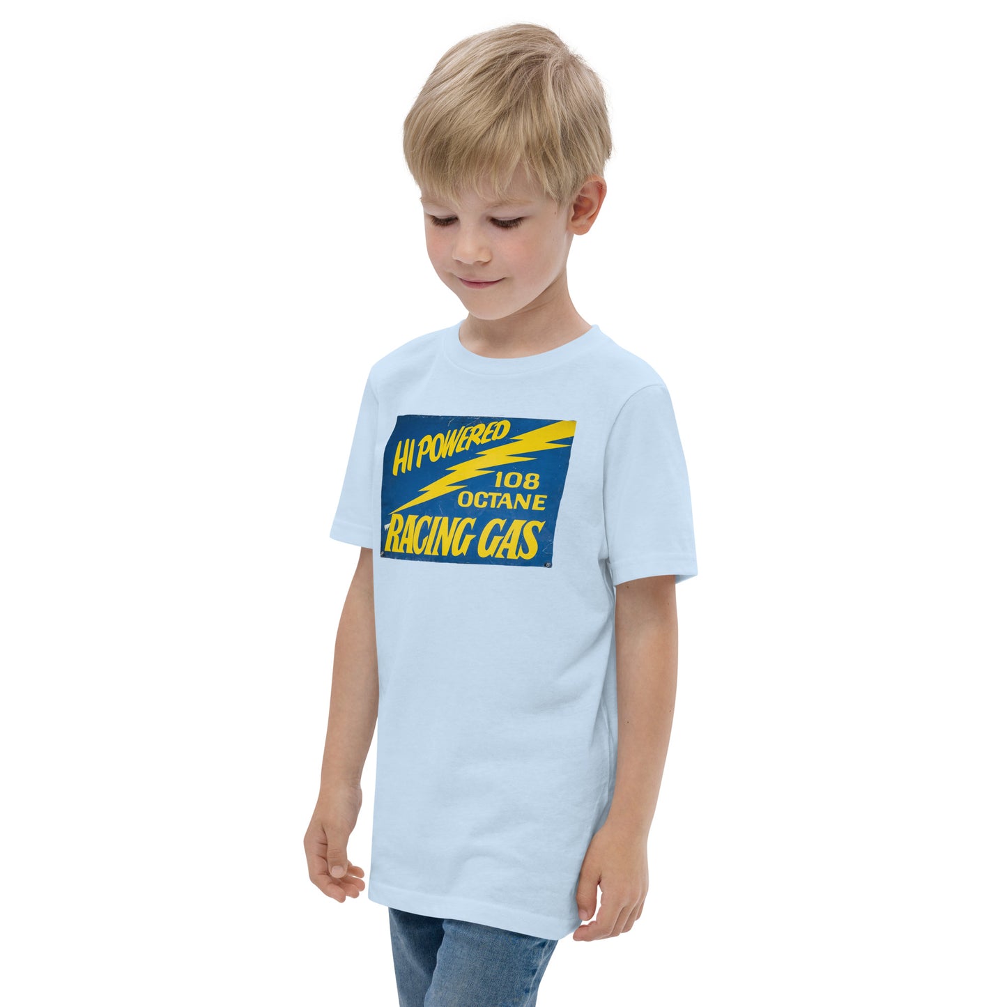 Vintage Racing Gas 108 Octane Porcelain Style Youth jersey t-shirt