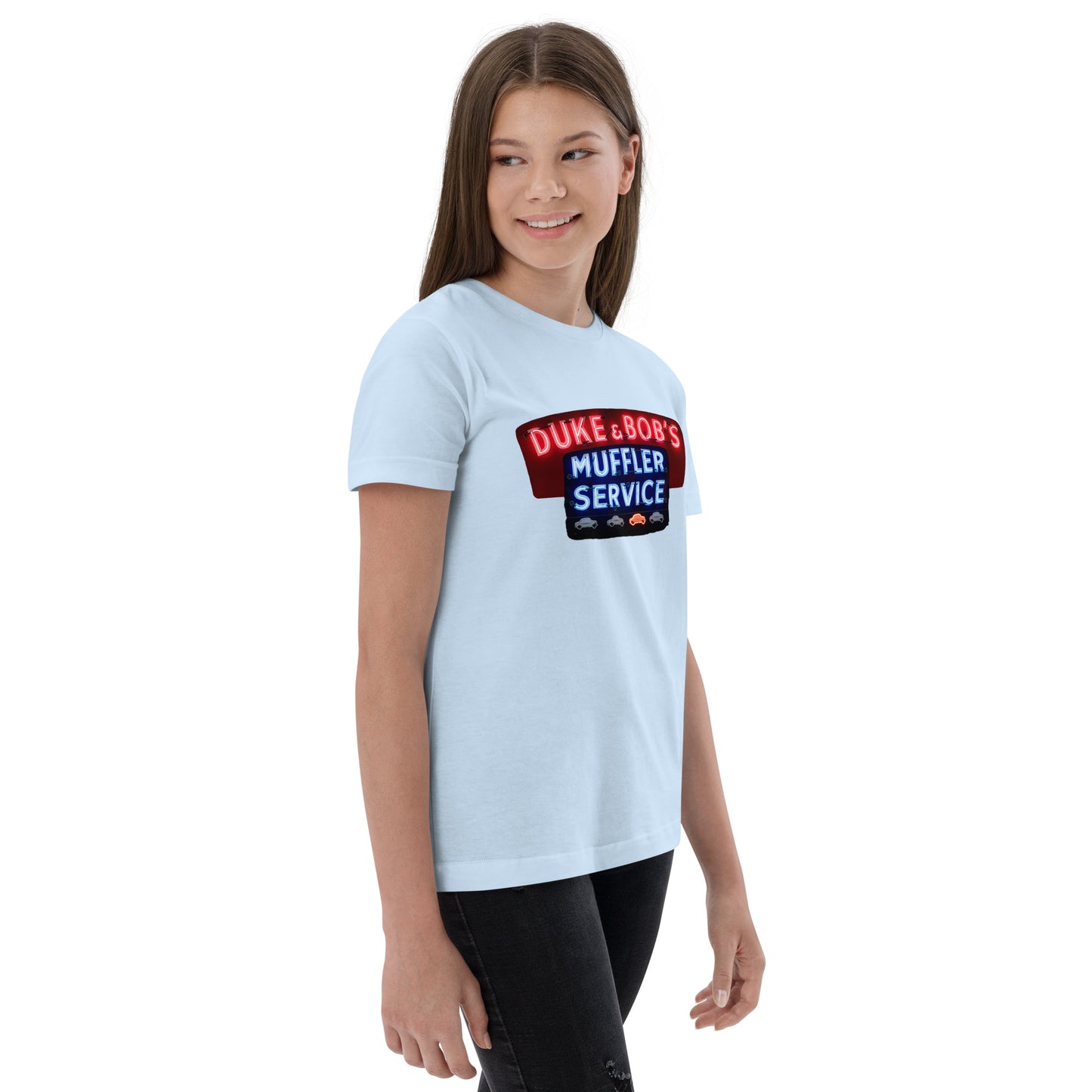 Duke + Bob Retro Neon Style Youth jersey t-shirt