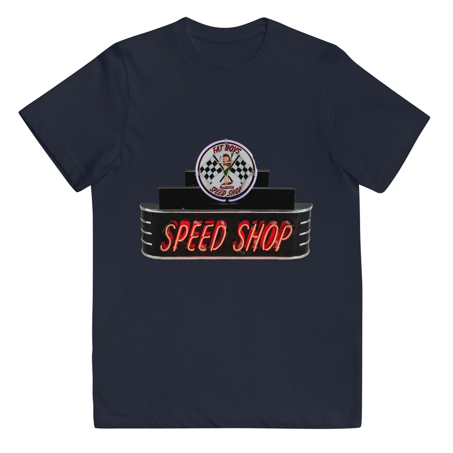 Vintage Neon Speed Shop Sign Youth jersey t-shirt