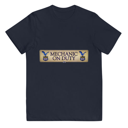 Retro Mechanic On Duty Sign Youth jersey t-shirt