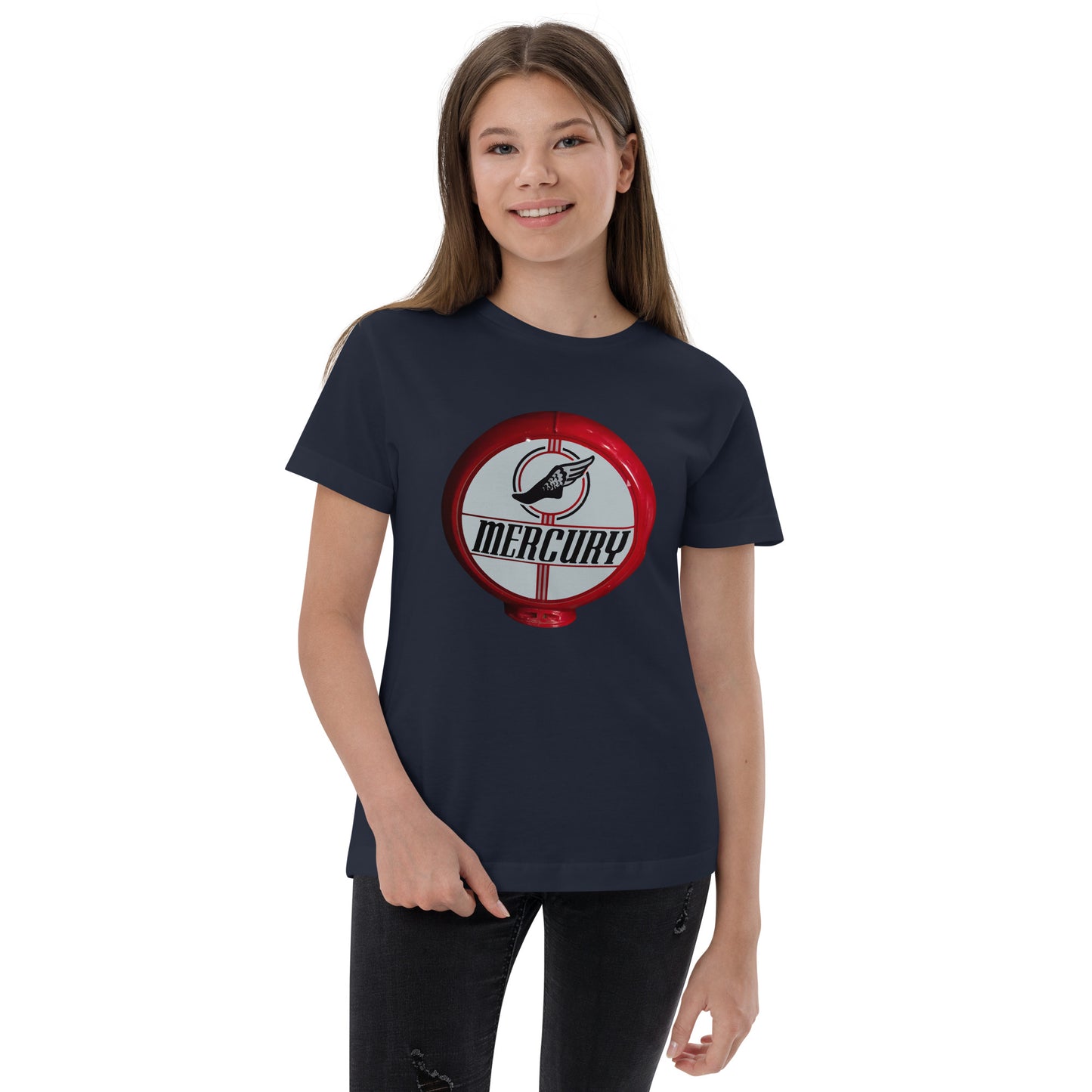 Retro Mercury Gas Globe Style Youth jersey t-shirt