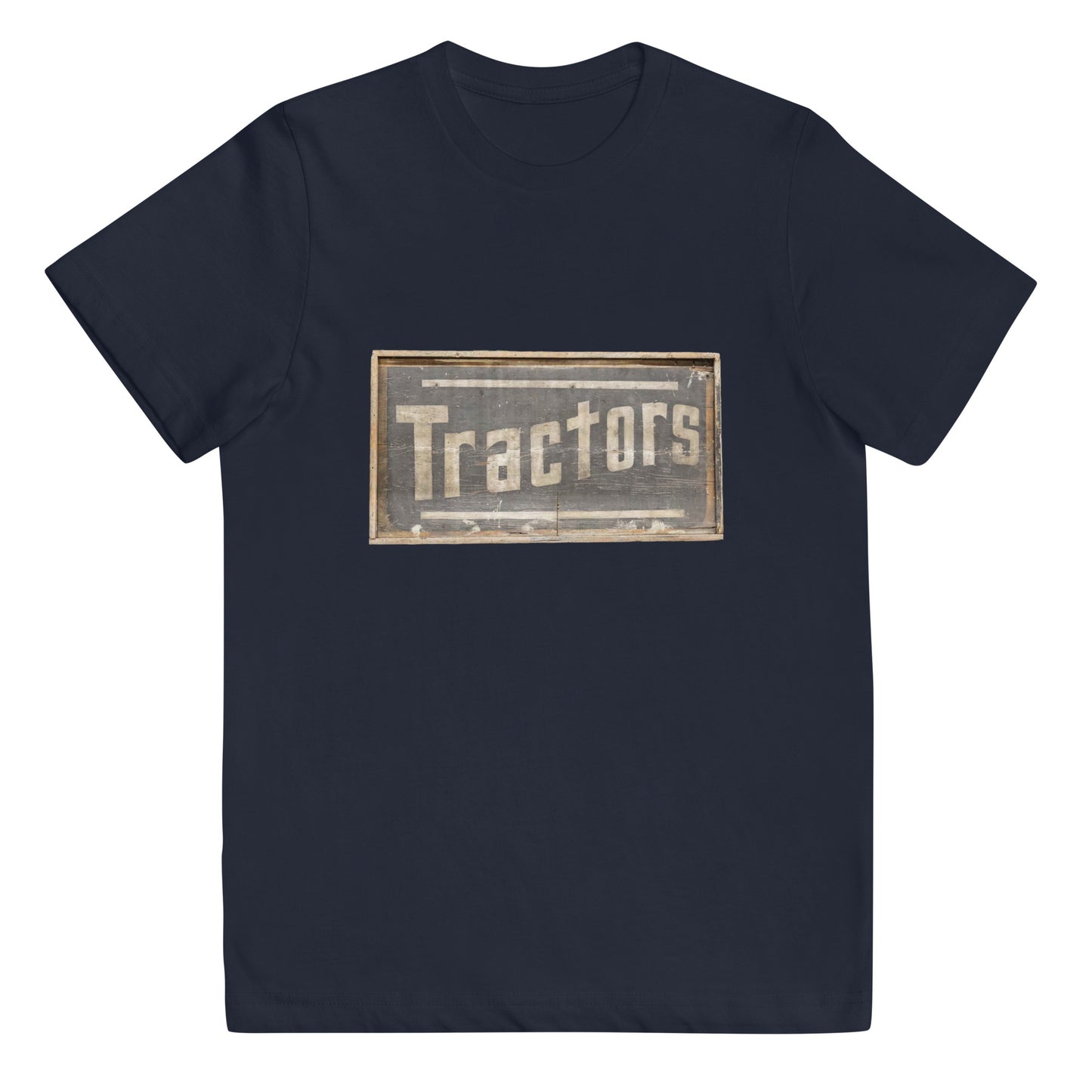 Retro Tractors Sign Wood Style Youth jersey t-shirt