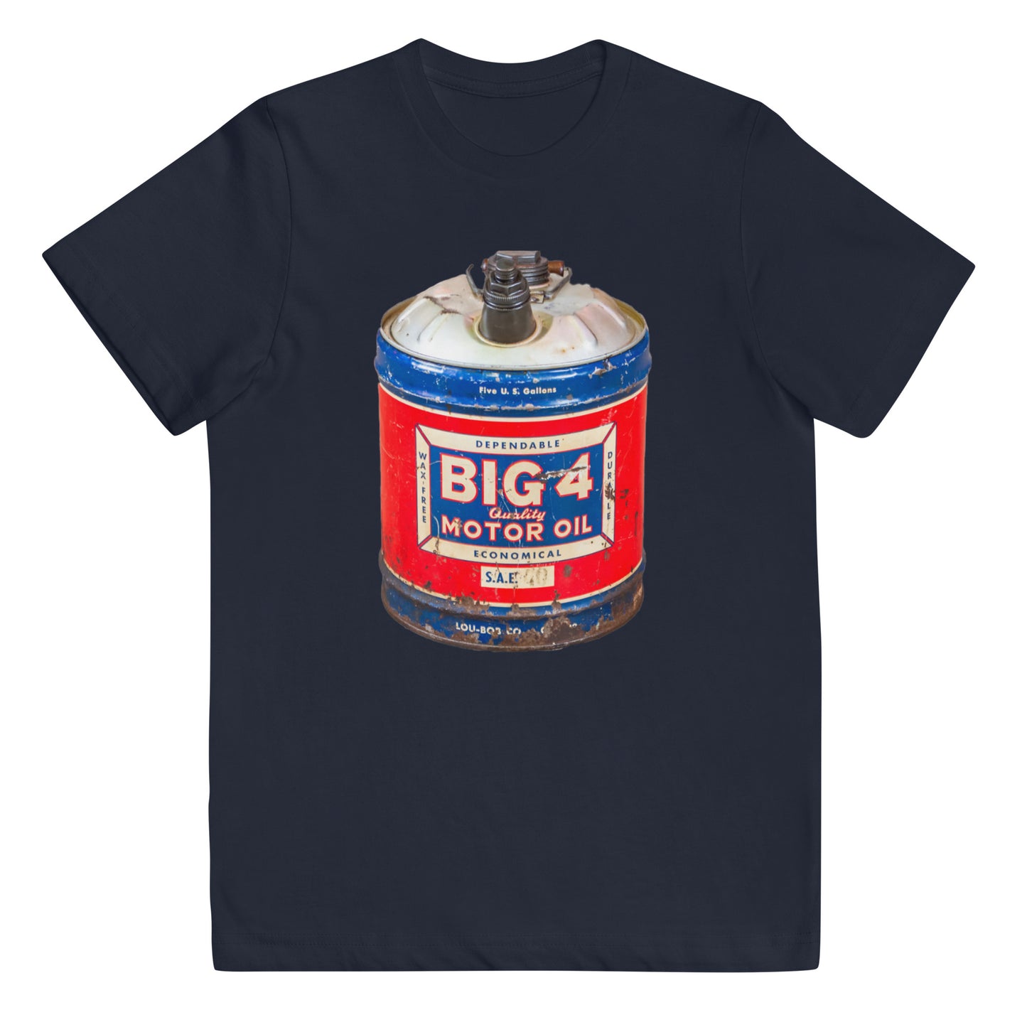 Vintage Motor Oil Steel Gallon Style Youth jersey t-shirt