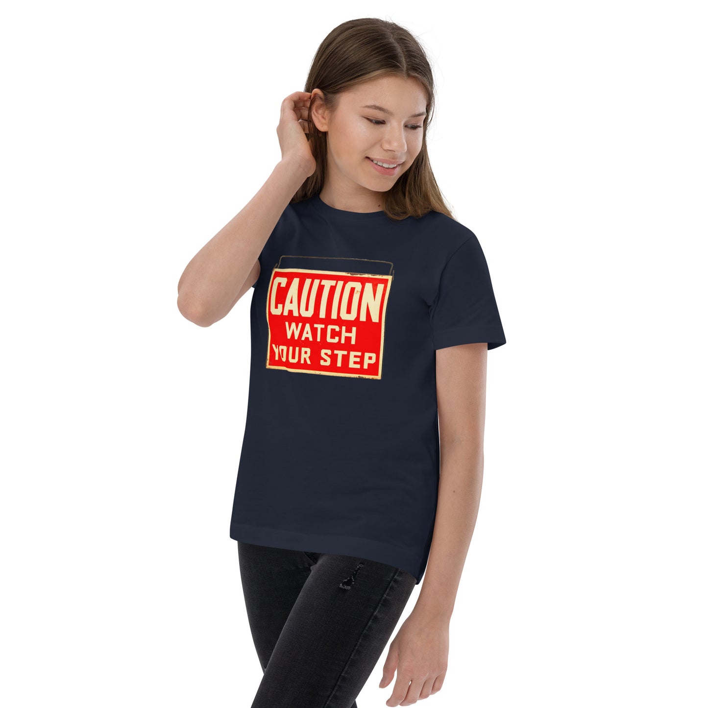 Vintage Wire Hung Caution Sign Youth jersey t-shirt