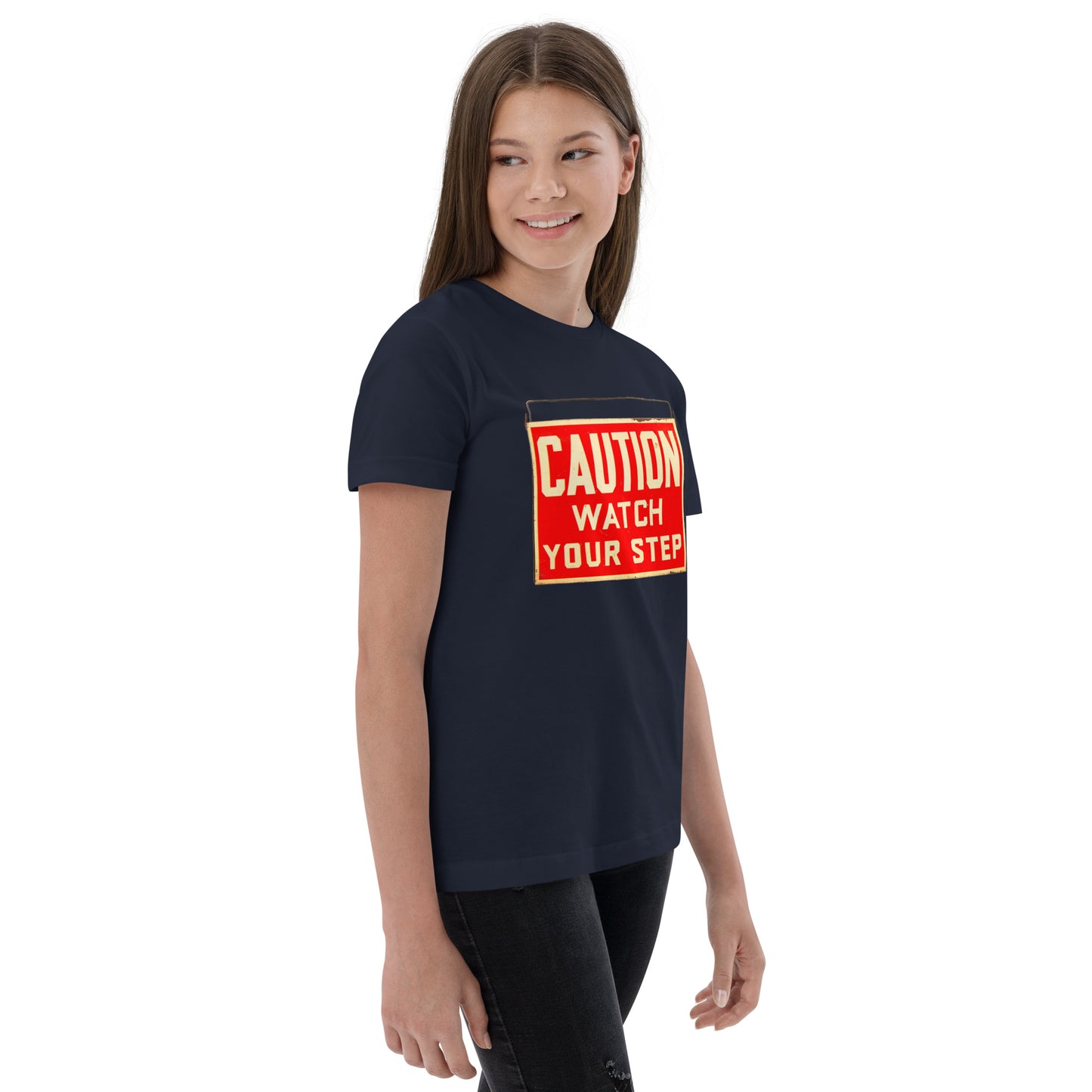 Vintage Wire Hung Caution Sign Youth jersey t-shirt