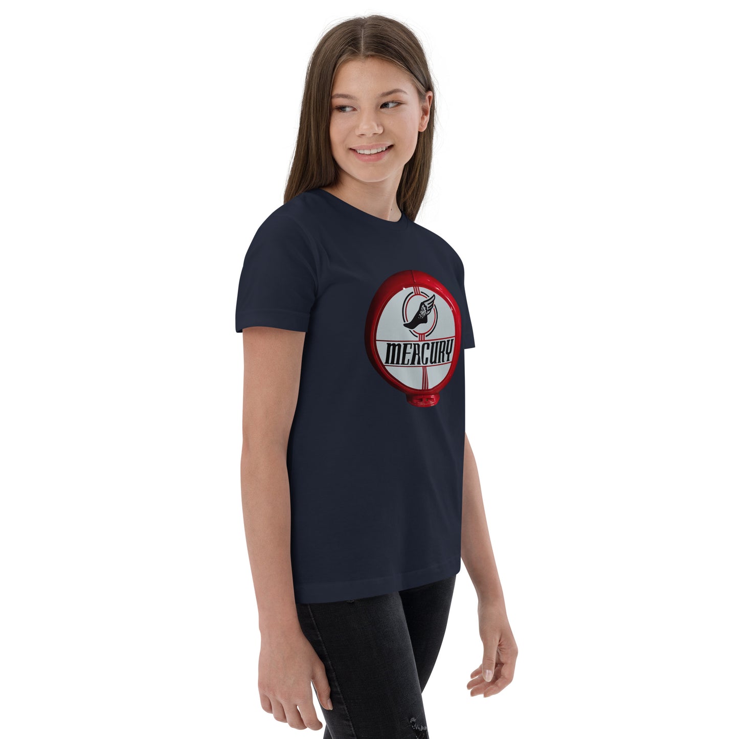 Retro Mercury Gas Globe Style Youth jersey t-shirt