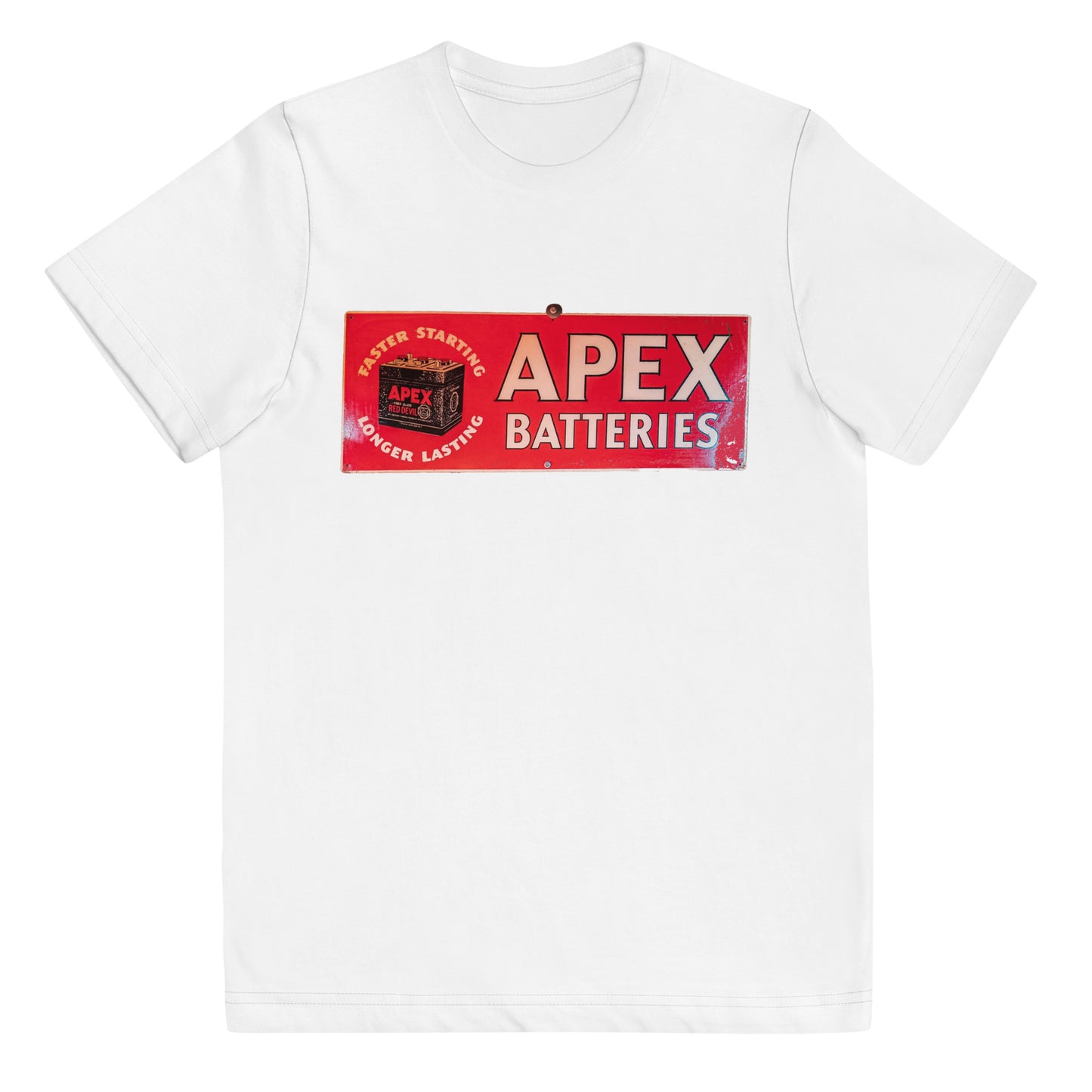 Apex Batteries Retro Tin Style Youth jersey t-shirt