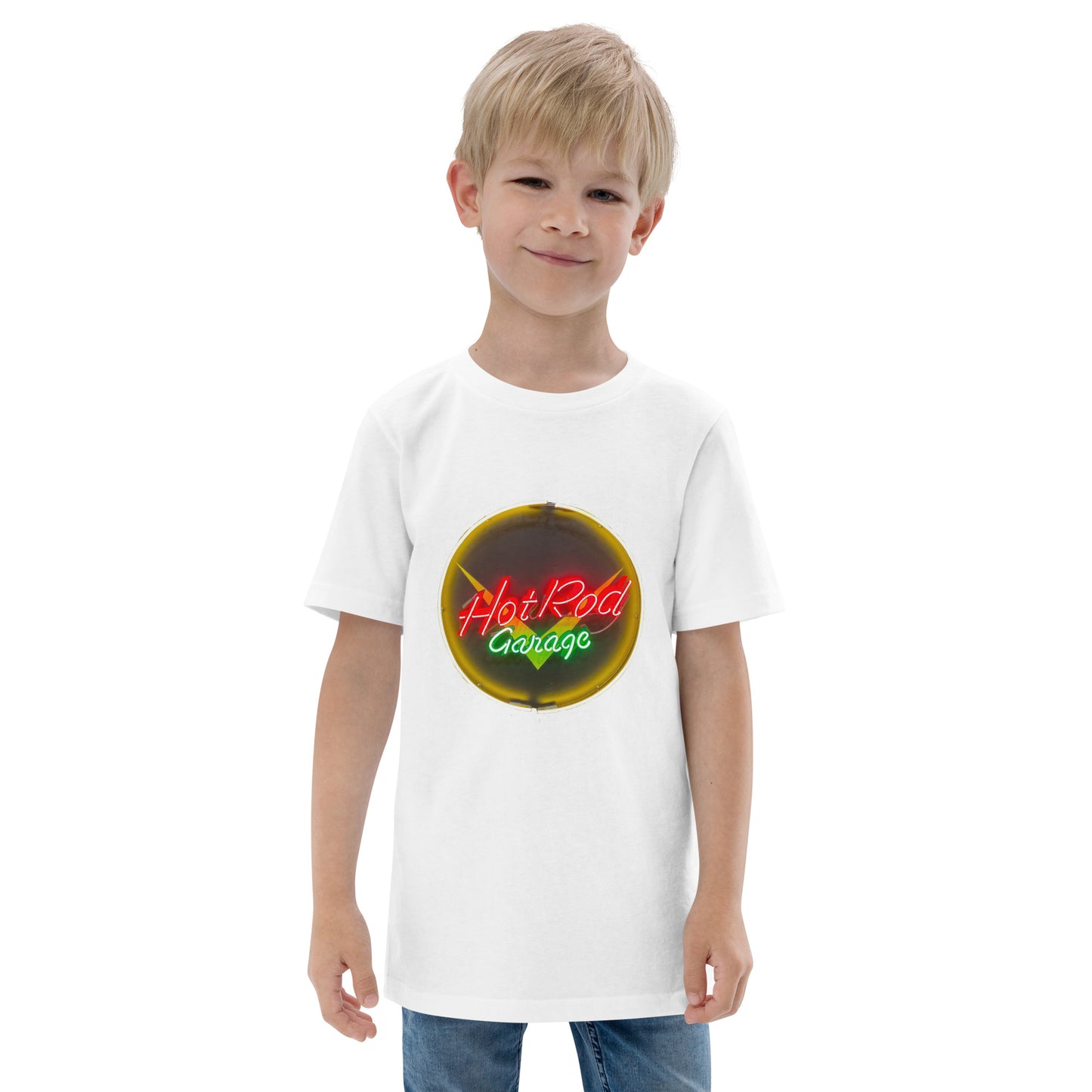 Hot Rod Garage Vintage Neon Sign Youth jersey t-shirt