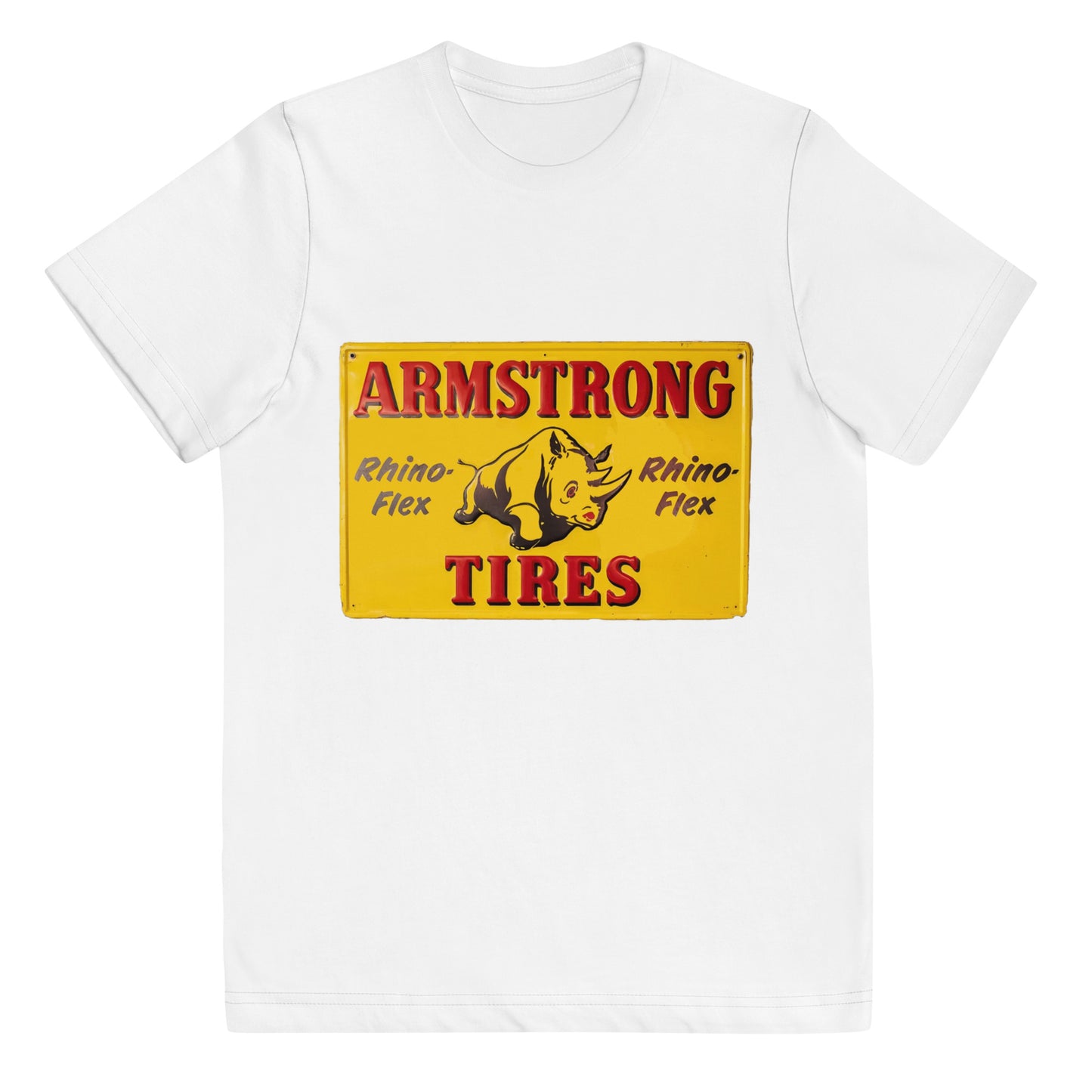 Retro Rhino Tire Sign Tin Style Youth jersey t-shirt