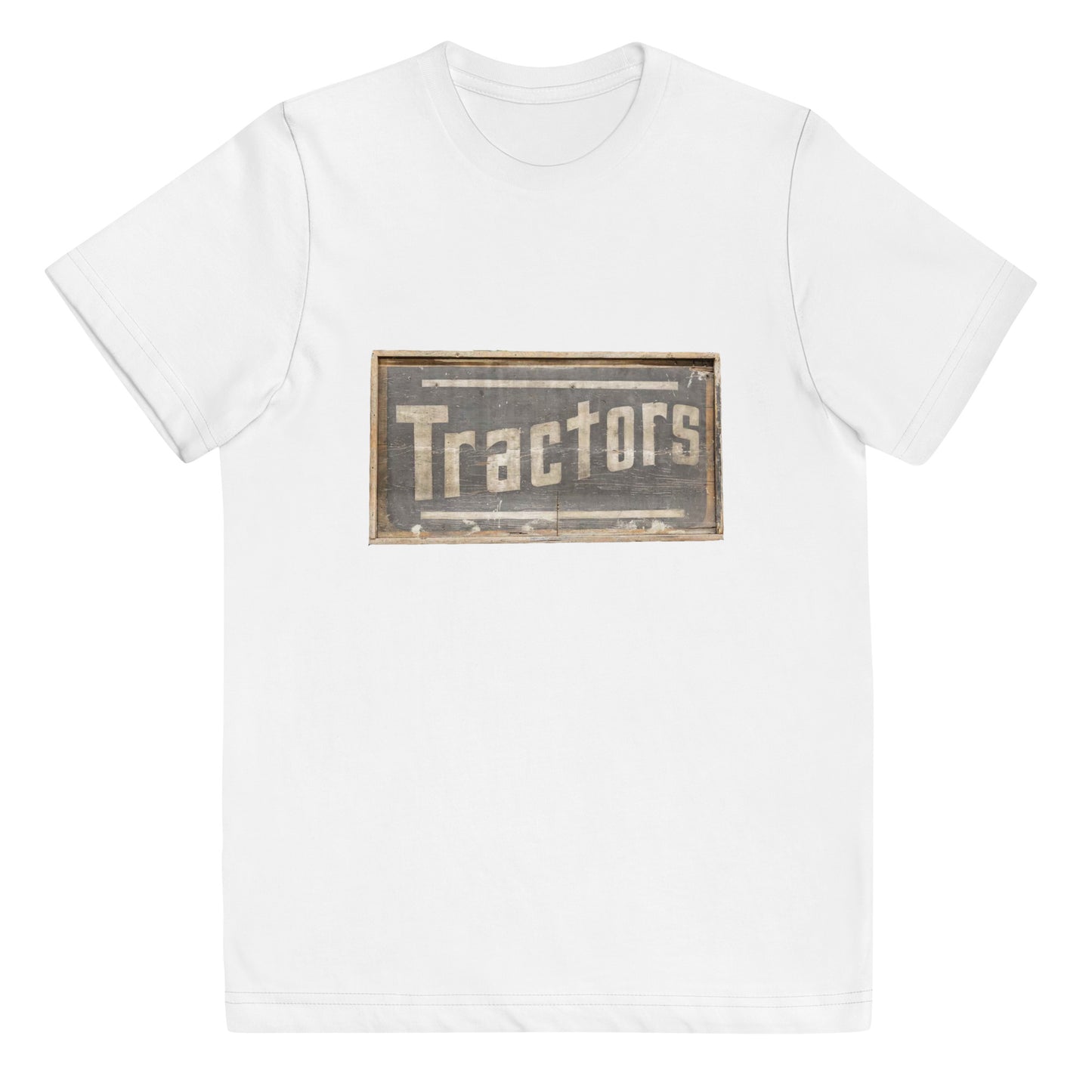 Retro Tractors Sign Wood Style Youth jersey t-shirt