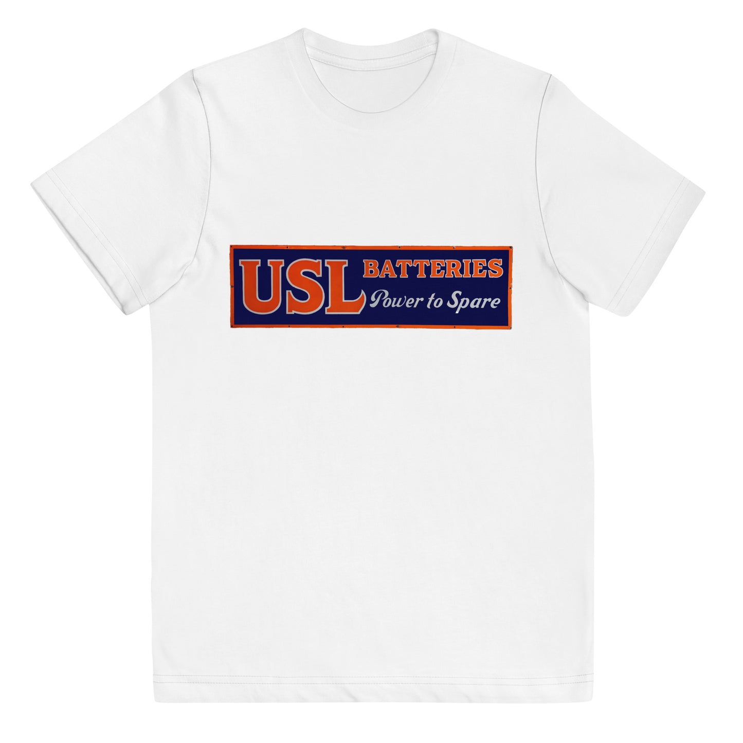 Retro USL Battery Tin Style Youth jersey t-shirt