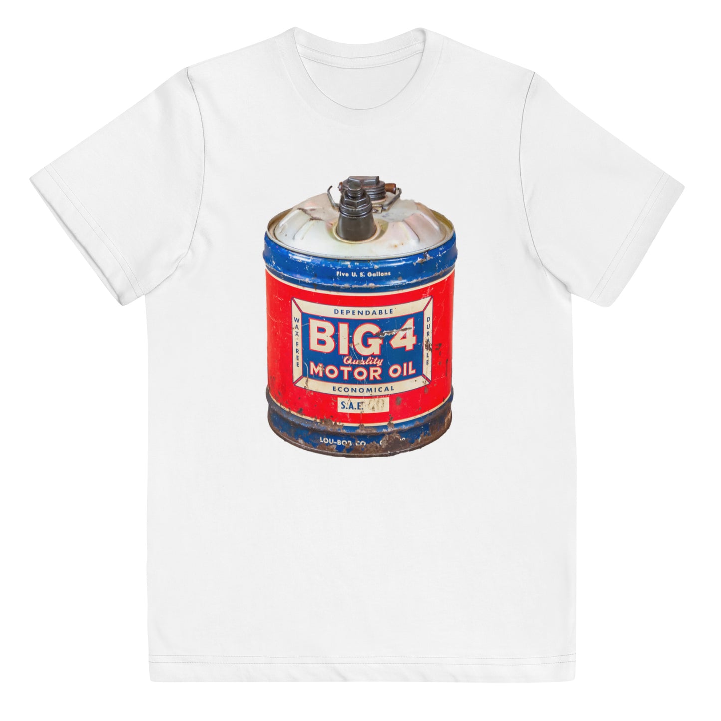 Vintage Motor Oil Steel Gallon Style Youth jersey t-shirt