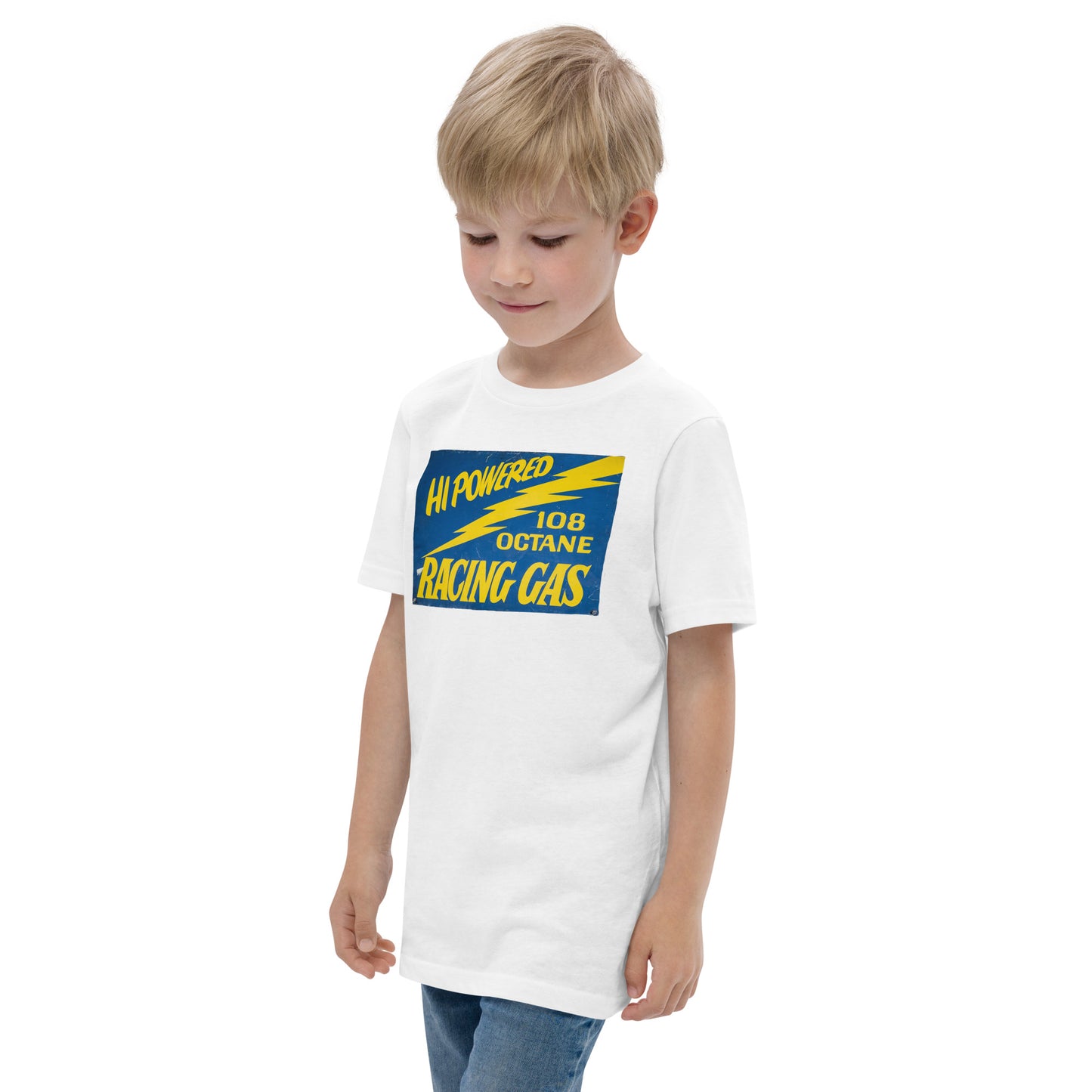 Vintage Racing Gas 108 Octane Porcelain Style Youth jersey t-shirt