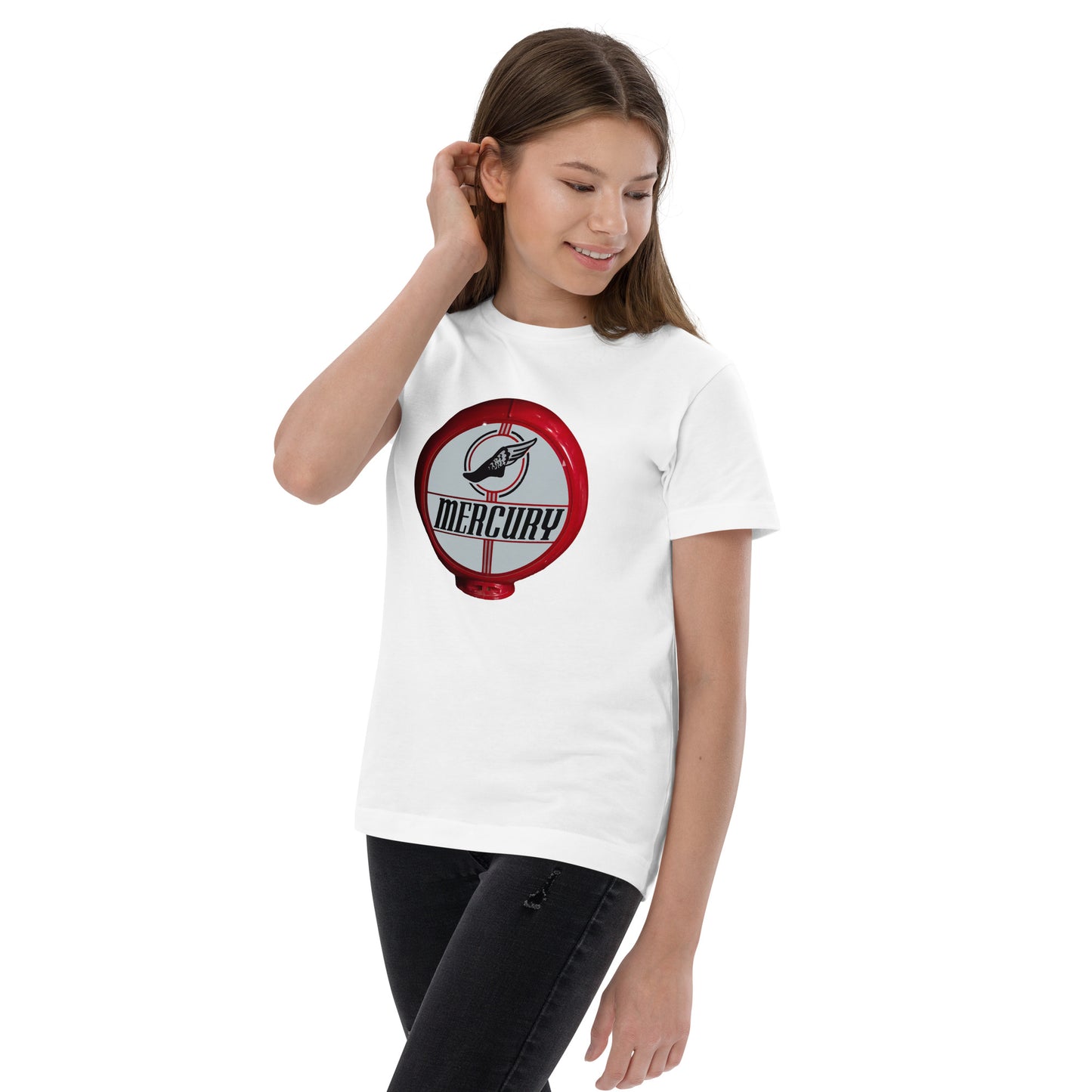 Retro Mercury Gas Globe Style Youth jersey t-shirt