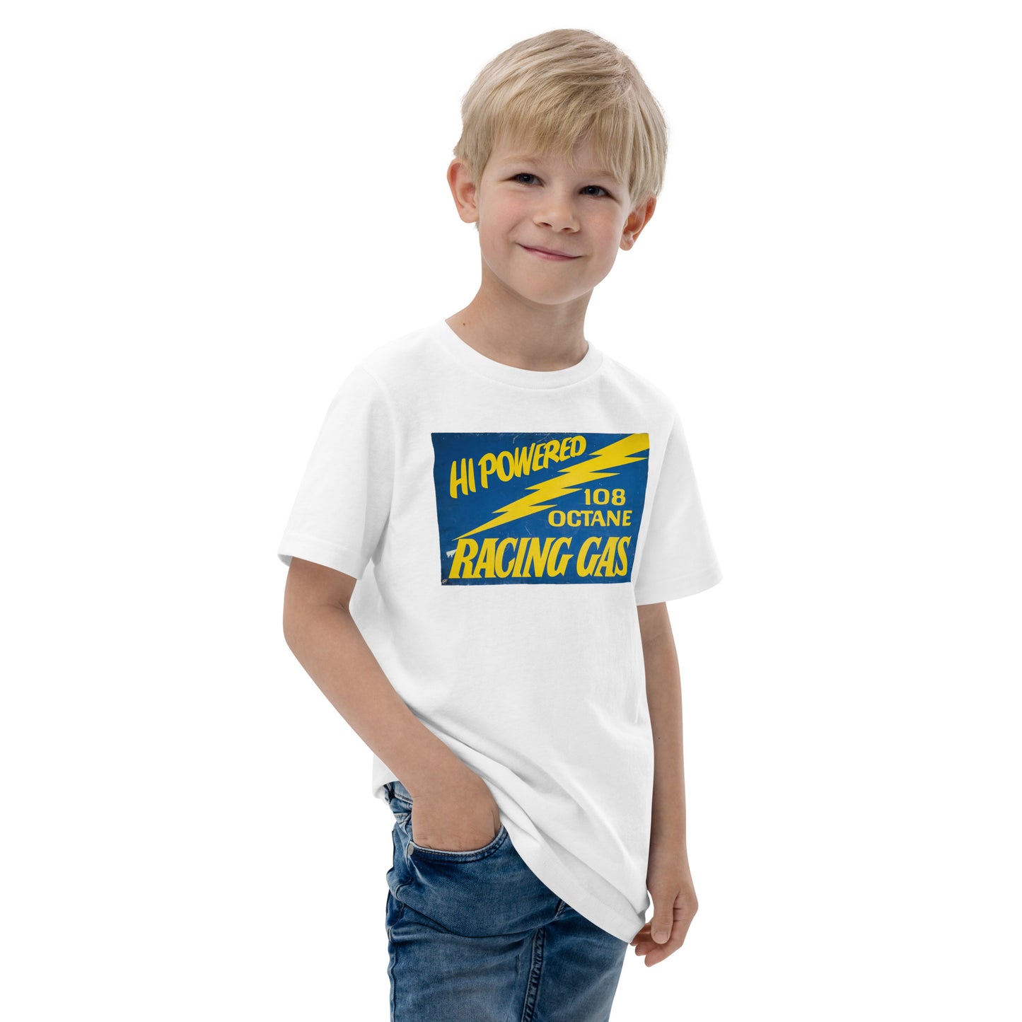 Vintage Racing Gas 108 Octane Porcelain Style Youth jersey t-shirt