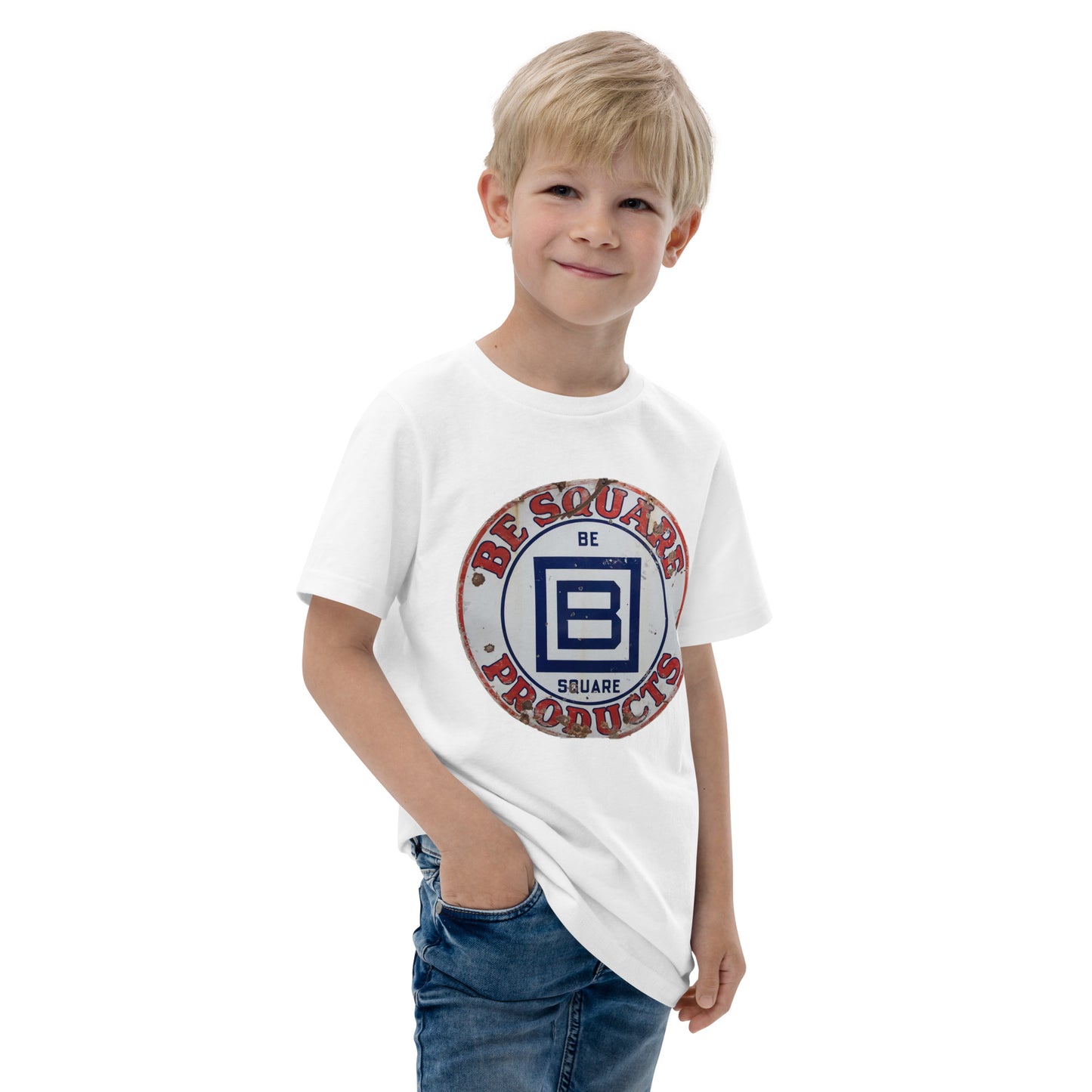 B Square Design Porcelain Youth jersey t-shirt